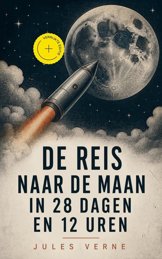 Omslag van De Reis naar de Maan in 28 dagen en 12 uren (Geannoteerd)